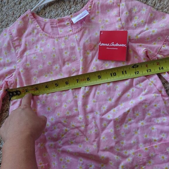 Hanna Andersson Flowers bell sleeve Pink Dress size 5 - Picture 11 of 13